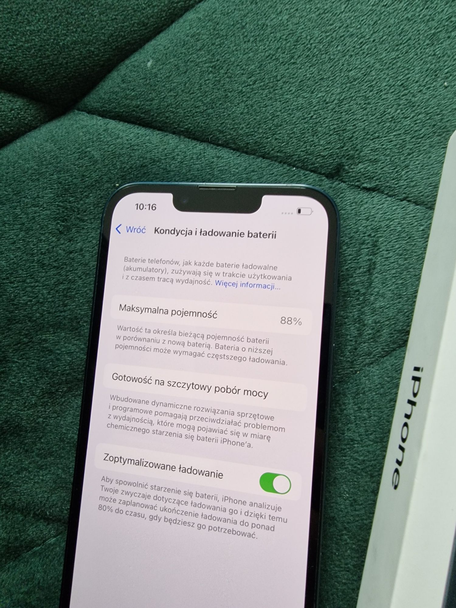 IPhone 13 czarny bateria 88%
