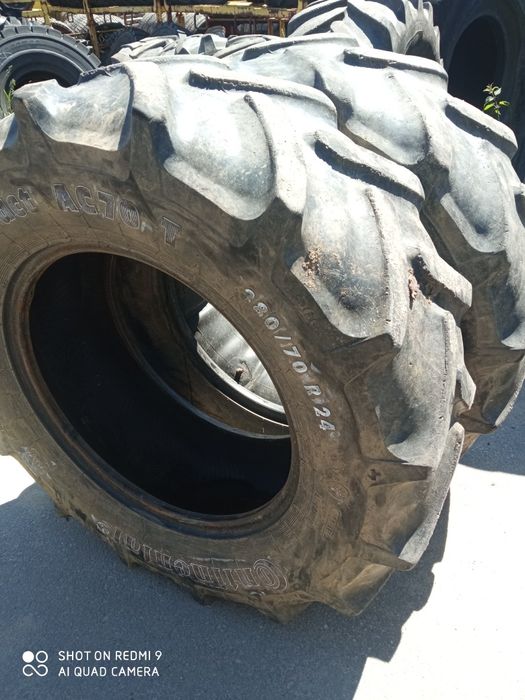 380/70R24 Continental opony używane rolnicze para