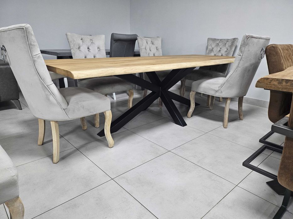 Stół duży dębowy na pająku