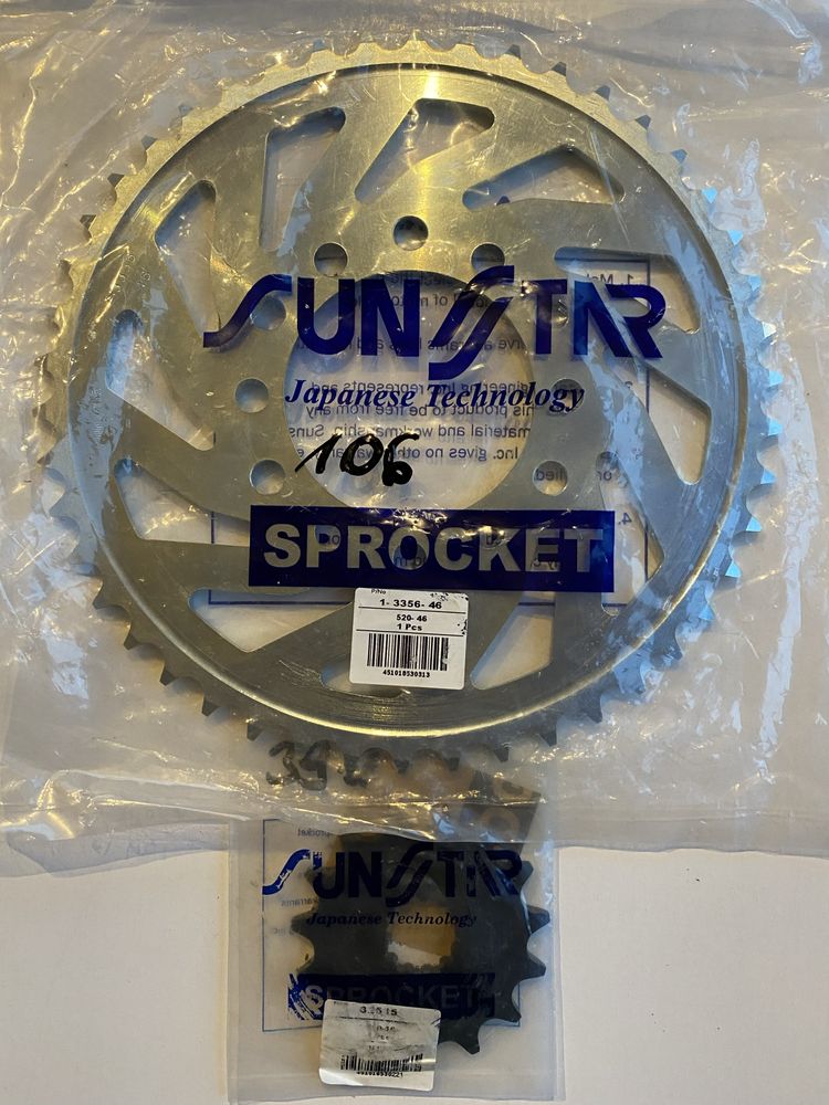 SunStar zebatki przód/tył KAWASAKI ER6 F/N 06-13 KLE 650 Versys 06-13