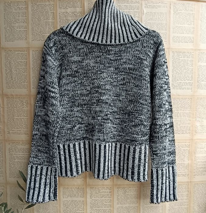 M L biust 51,5x2 Ciepły Klasyk! sweter melanż komin Cowl neck