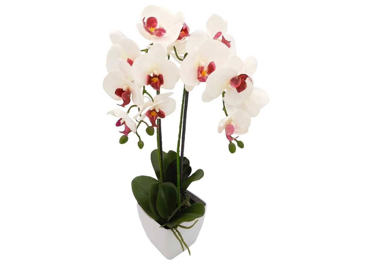 Storczyk sztuczny silikonowy orchidea w doniczce 60cm biały różowy
