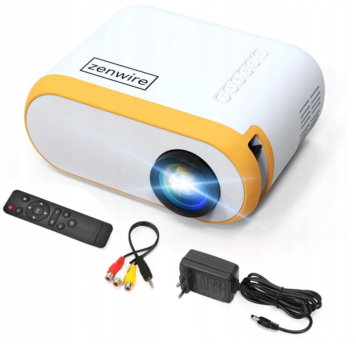 Mini projektor LED PRZENOŚNY RZUTNIK FULL hd tv 3000 lm Zenwire d300