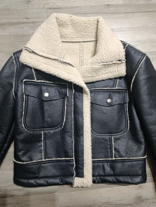 Kurtka skórzana z kożuszkiem