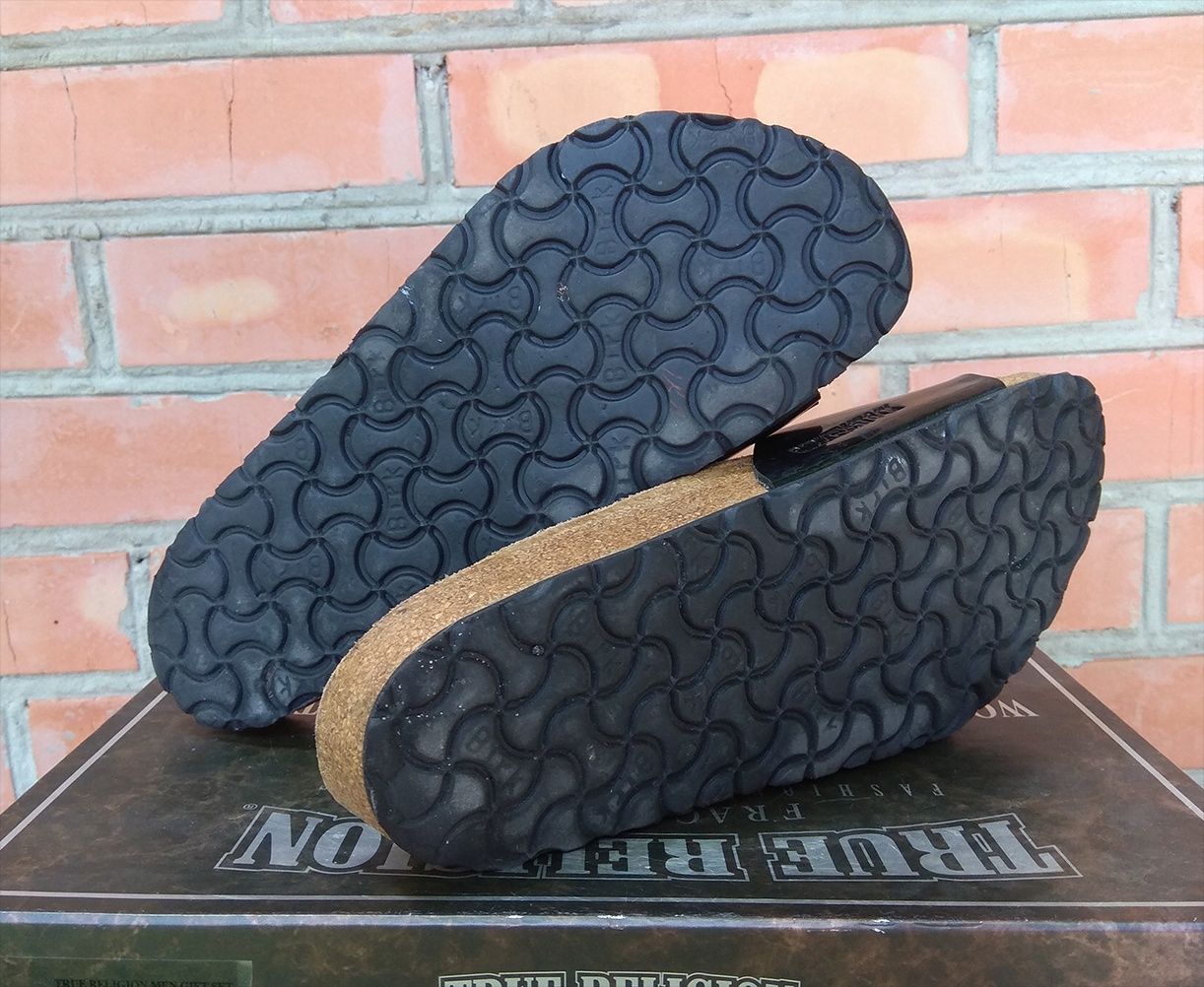 BIRKENSTOCK шлепанцы сандалии кожаные Германия ОРИГИНАЛ 39 черный лак