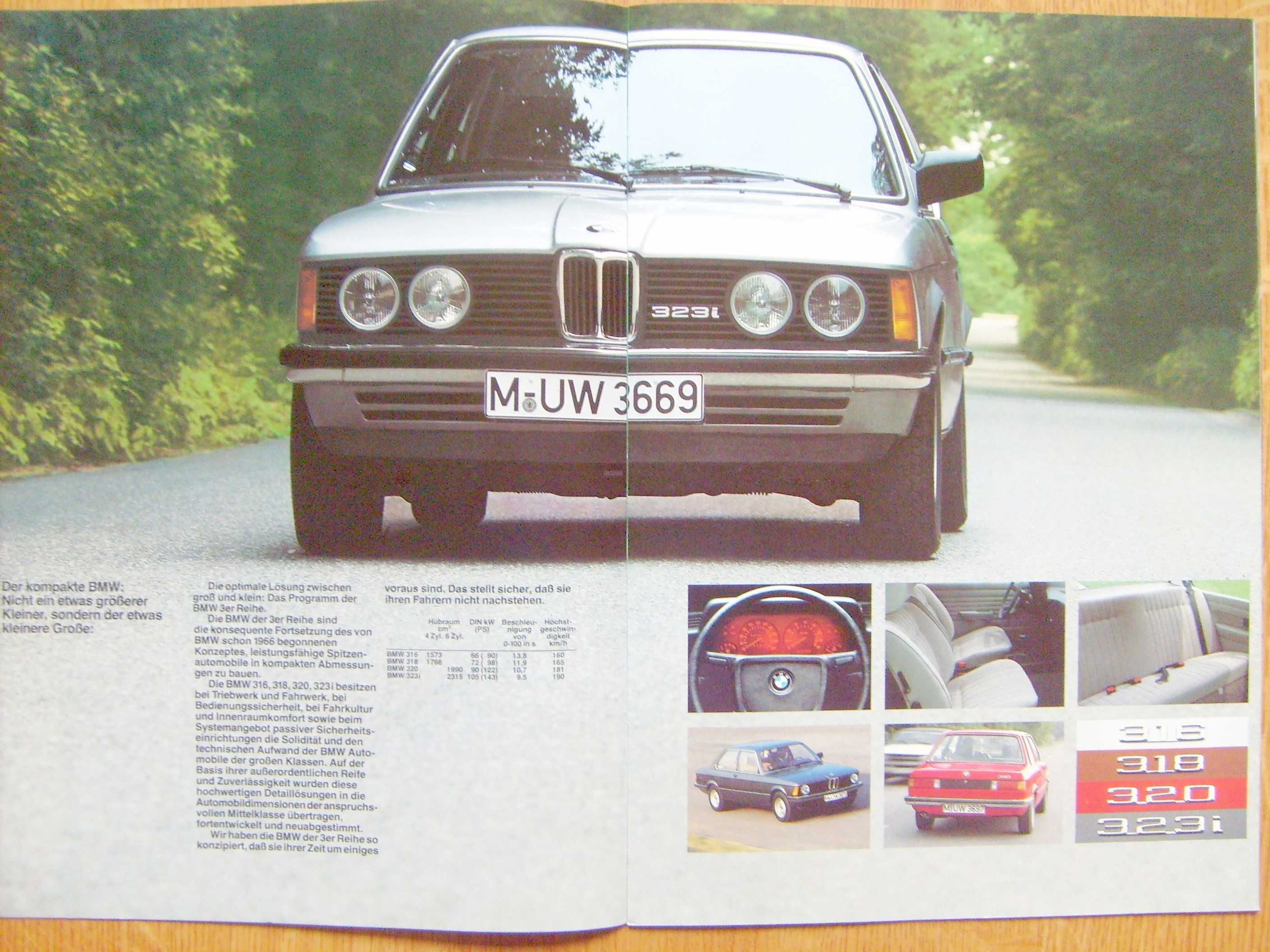 BMW 1980 * 3 E21, 5 E12, 7 E23, 6 E24, M1 E26 / prospekt stan BDB