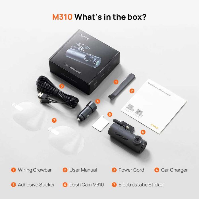 Відеореєстратор Xiaomi 70mai Dash Cam M310 1296P 130° WiFi Car DVR