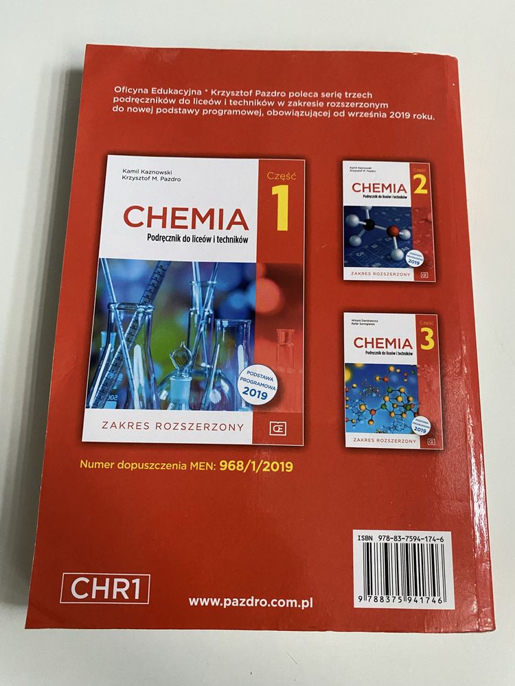 podręcznik chemia Pazdro 1 zakres rozszerzony
