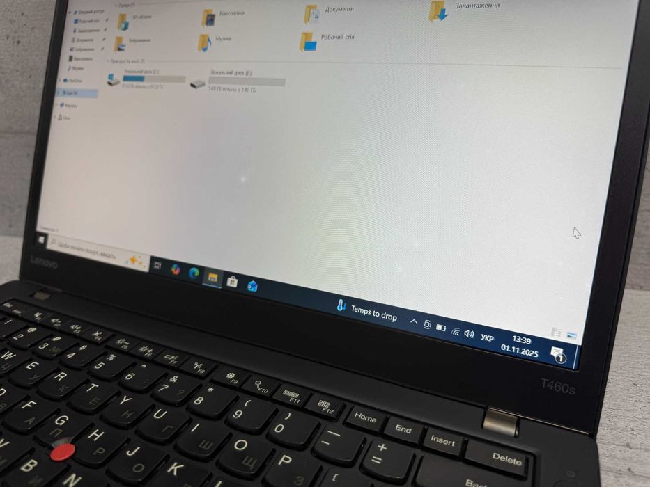 Стильний ноутбук Lenovo T460s/i5-6300u/8gb ddr4/256gb ssd