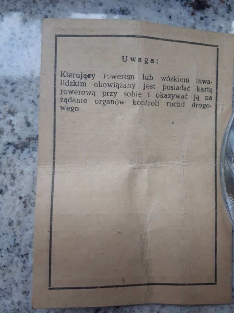 stara karta rowerowa druk