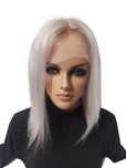 Peruka naturalna long bob bez grzywki iceblond 40cm -Nessaja luxe Wig