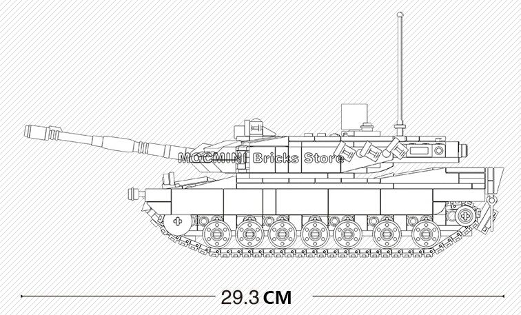 Конструктор Sluban M38-B0839 "Немецкий танк Леопард Leopard 2А5