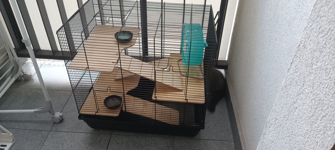 Zestaw-Klatka dla chomika i kołowrotek trixie 20cm plus gratisy