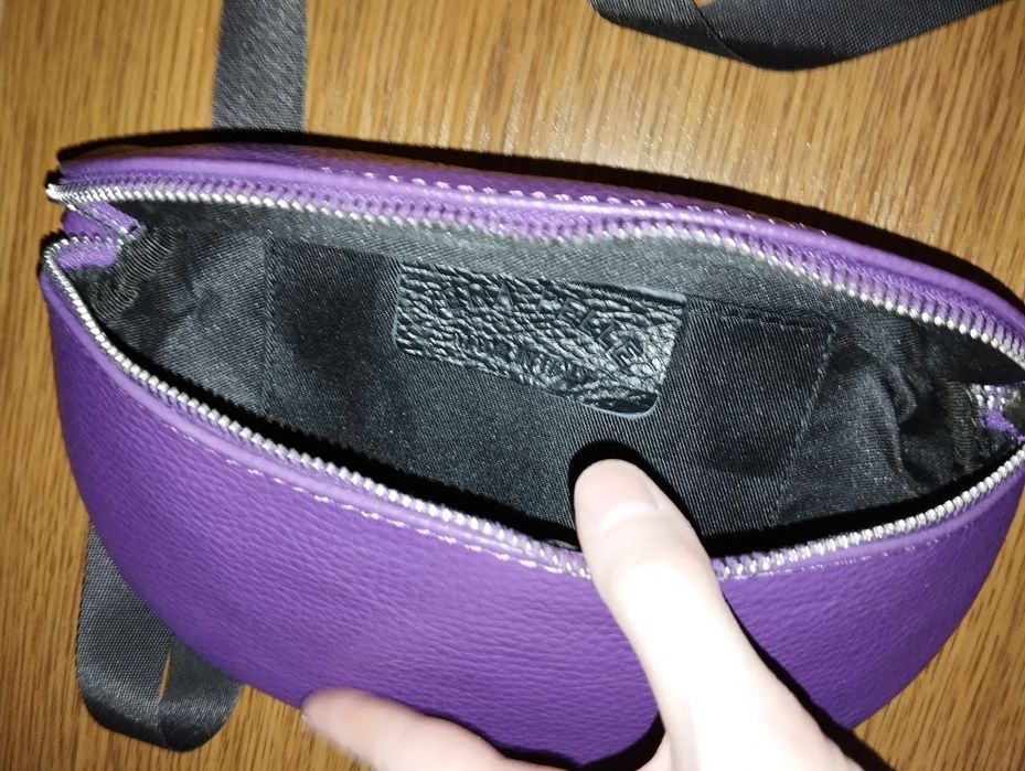 Італійська міні сумка з натуральної шкіри Vera Pelle,фіолетова,яскрава