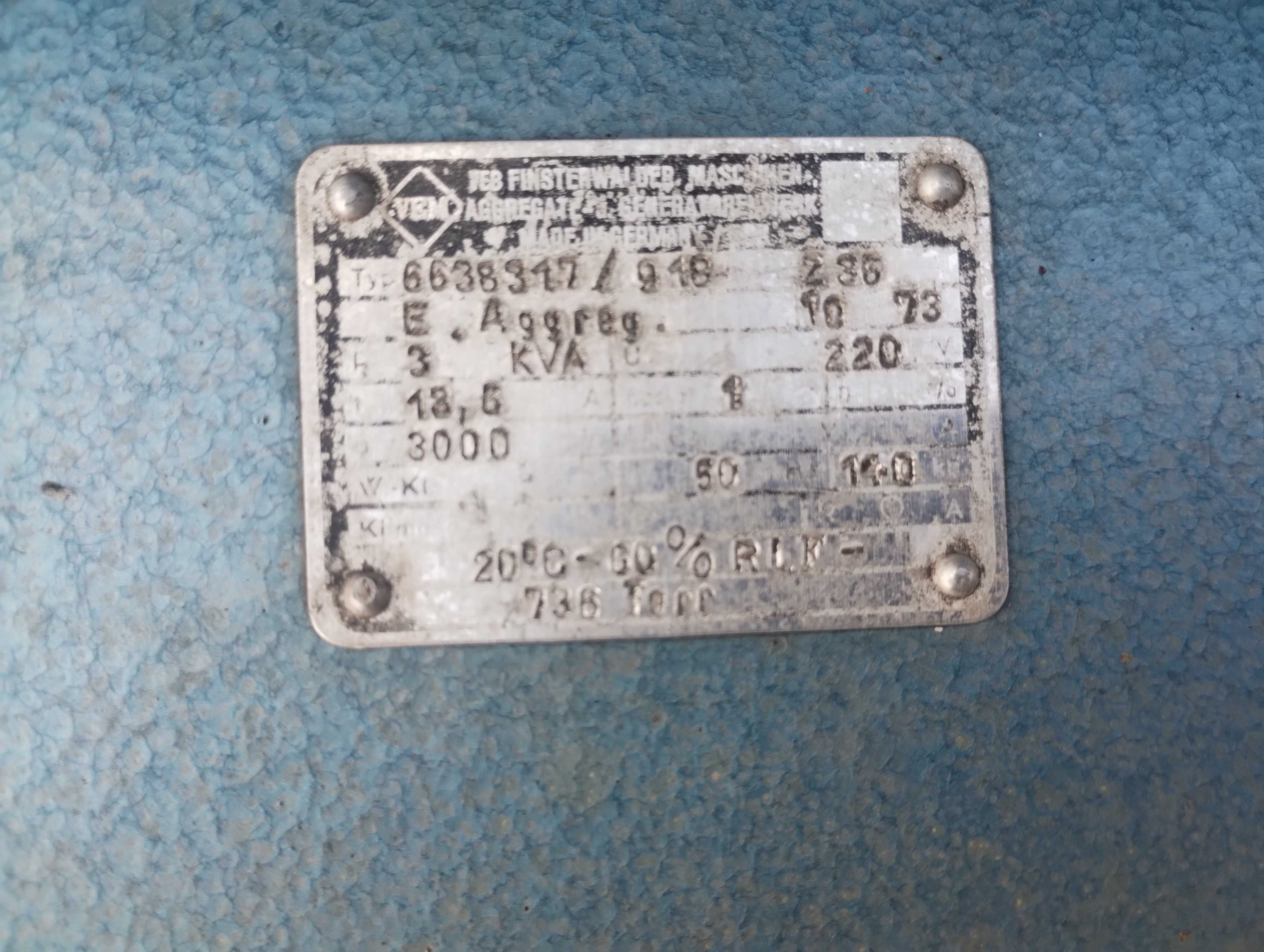 Agregat prądotwórczy bundeswera 3kva fazowy siłowy Sachs 2T  generator
