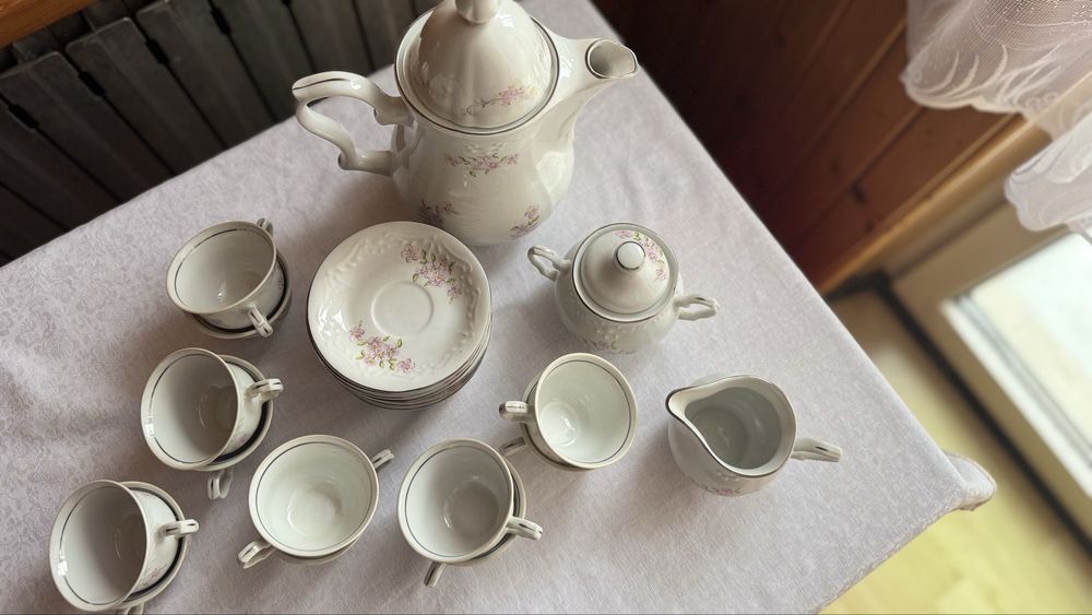 Serwis kawowy „Karolina” porcelana prl