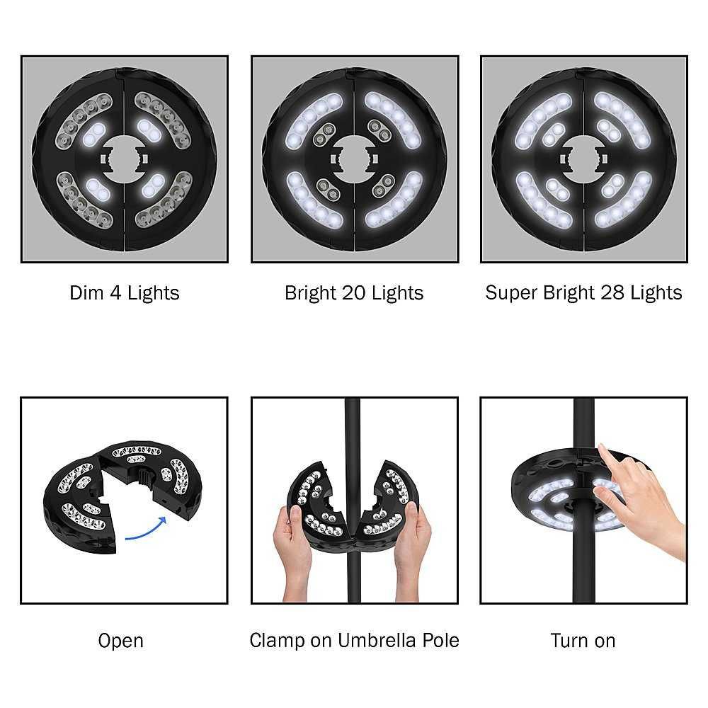 Luminária 28 Leds USB para Chapeu de Sol Jardim.
