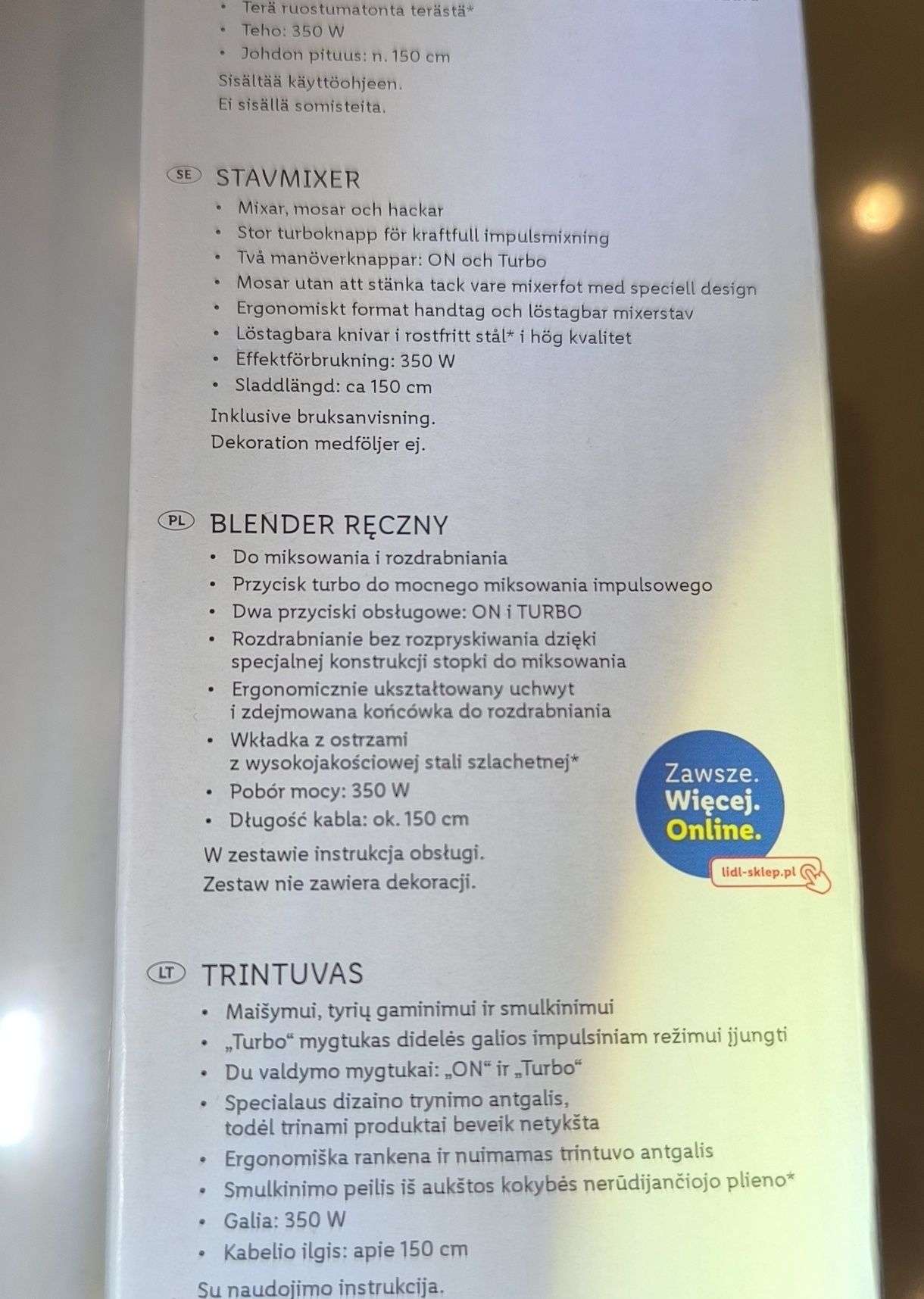 Blender SILVERCREST 350w Turbo
