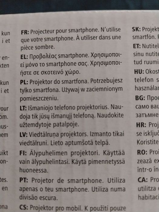 Projektor do smartfona