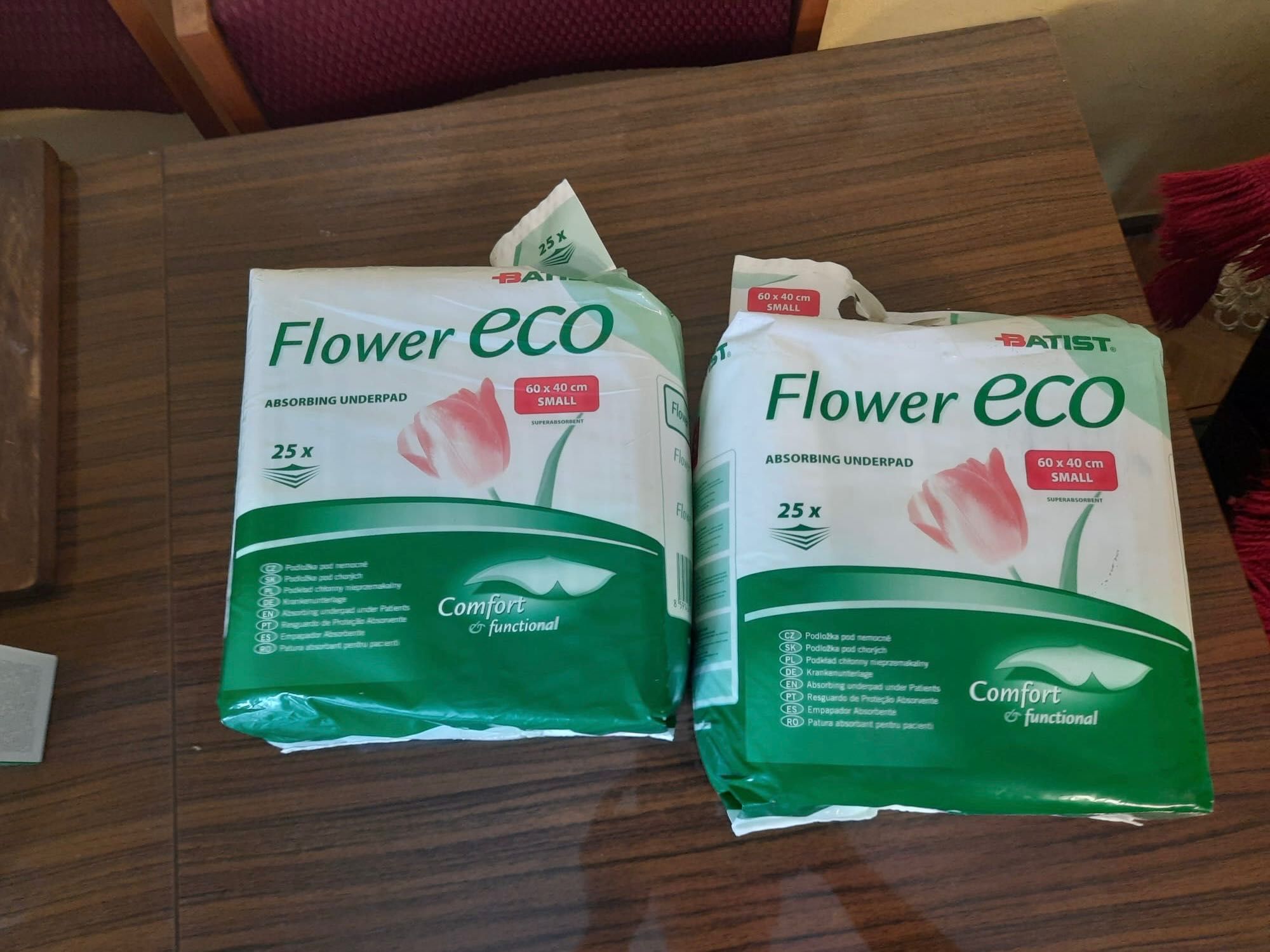 Podkład chłonny nieprzemakalny FLOWER eco (2 paczki)