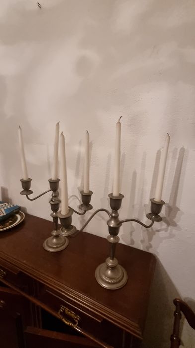 Par de castiçais de 3 braços