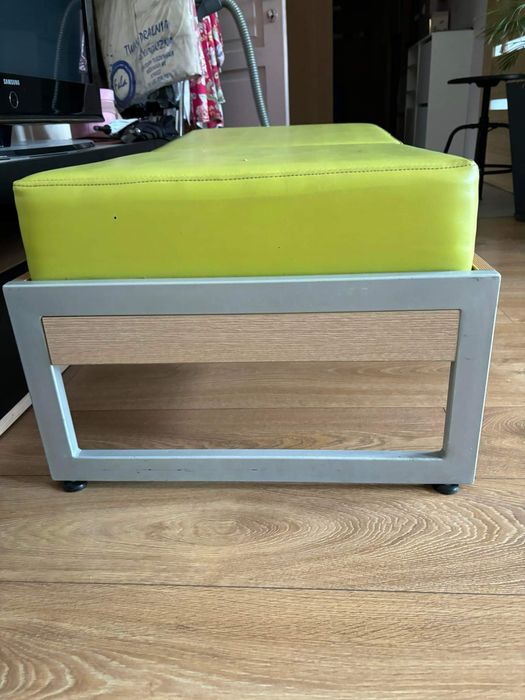 2 sztuki dwuosobowy puf sofa limonkowa