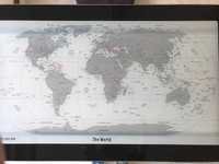 Secretária mapa mundo L em vidro