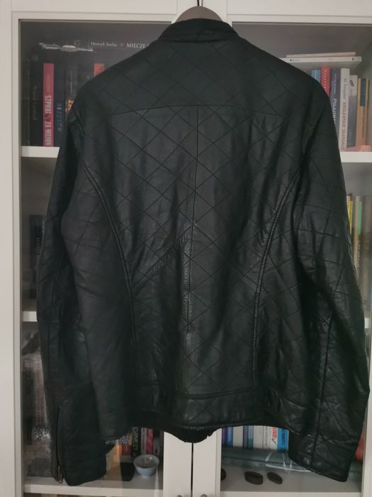 Ramoneska czarna skóra kurtka skórzana Bershka męska r. L/40