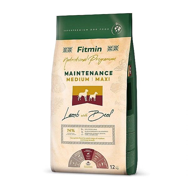 Fitmin Dog Medium Maxi Maintenance Lamb Beef 12kg