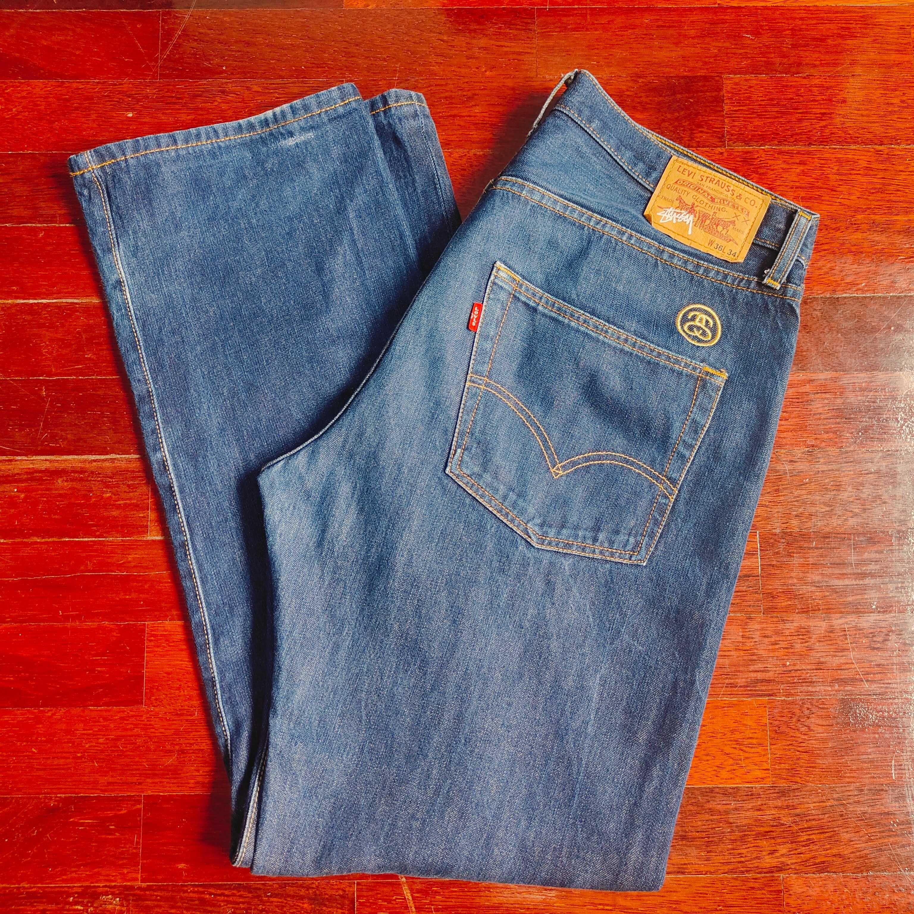 Levis X Stussy Denim jeans calças ganga 36 x 34