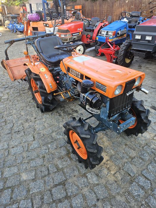 Traktorek kubota B7000 4X4 z glebogryzarką zestaw japoński ładny iseki