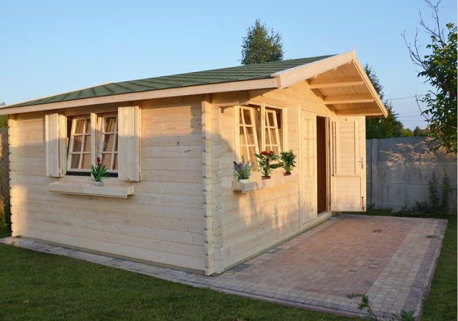 Domek letniskowy ogrodowy drewniany z balika rekreacyjny 4.7x4.7m 44mm