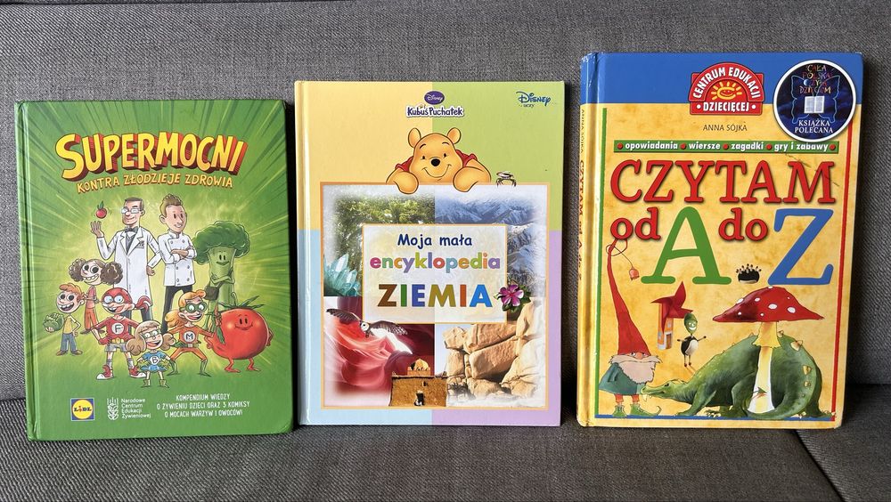 Duży zestaw książek dla dzieci bajki, Super Zings, encyklopedie i inne