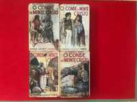 O conde de Monte Cristo Alexandre Dumas 4 volumes Livraria Lello