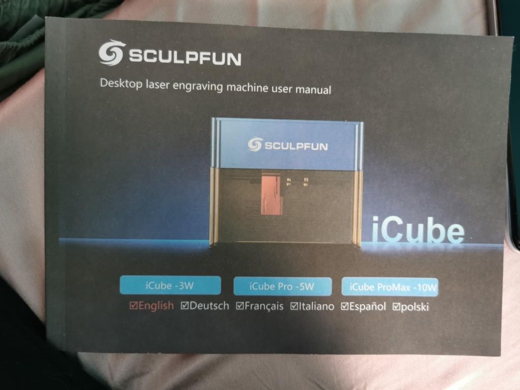Grawer laserowy Sculpfun iCube PRO 5W z alarmem temperatury filtra 130