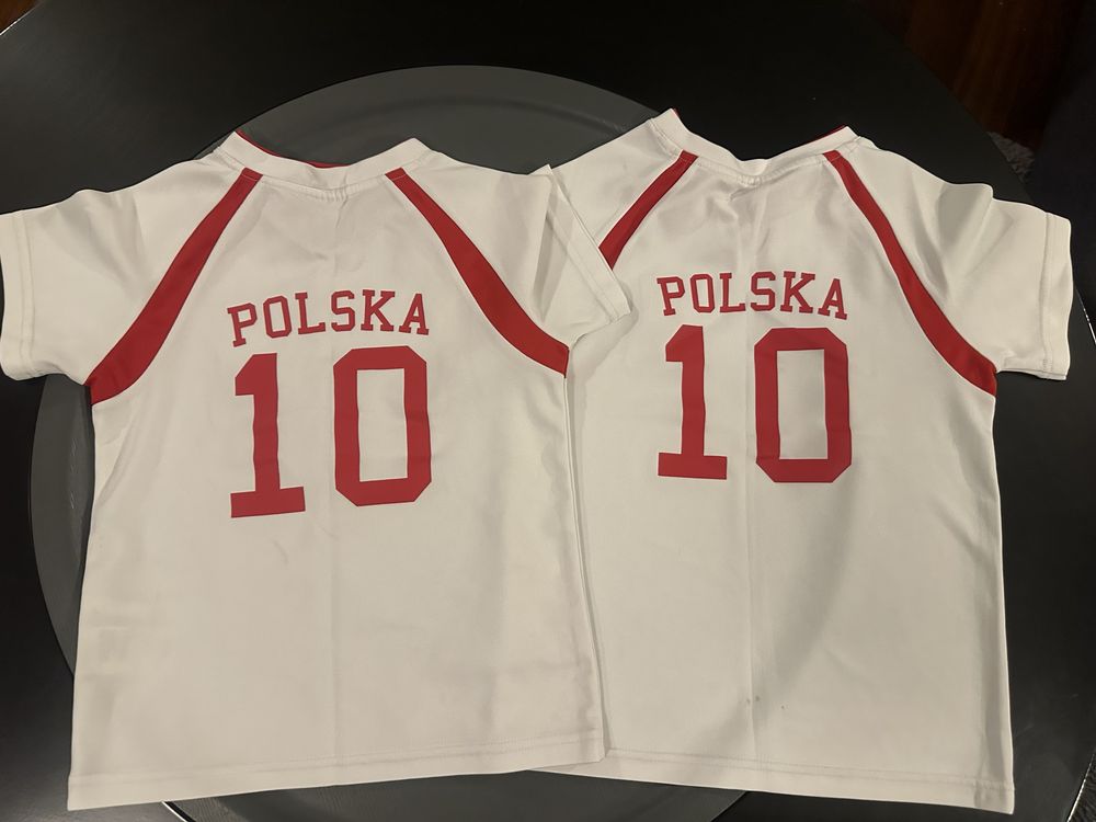 2 koszulki dziecięce sportowe Polska H&M 92/98