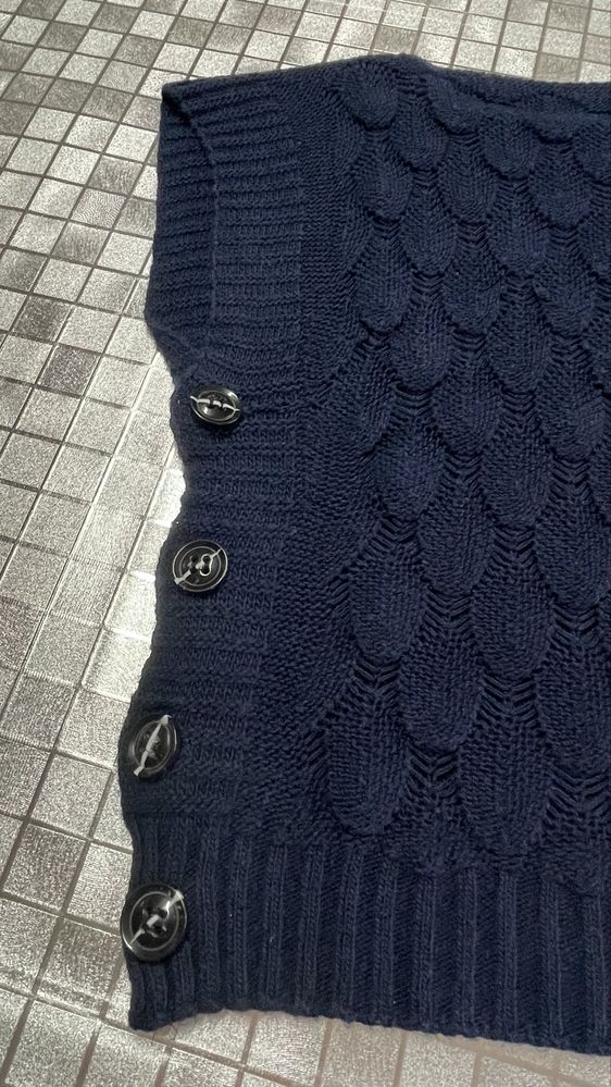 Colete de lã azul