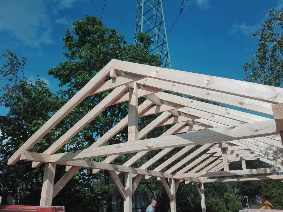 Wiata grillowa z garażem