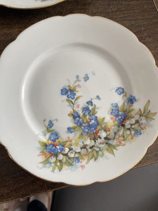 Vintage , talerze porcelanowe Reinecke ze złotą  obwódką