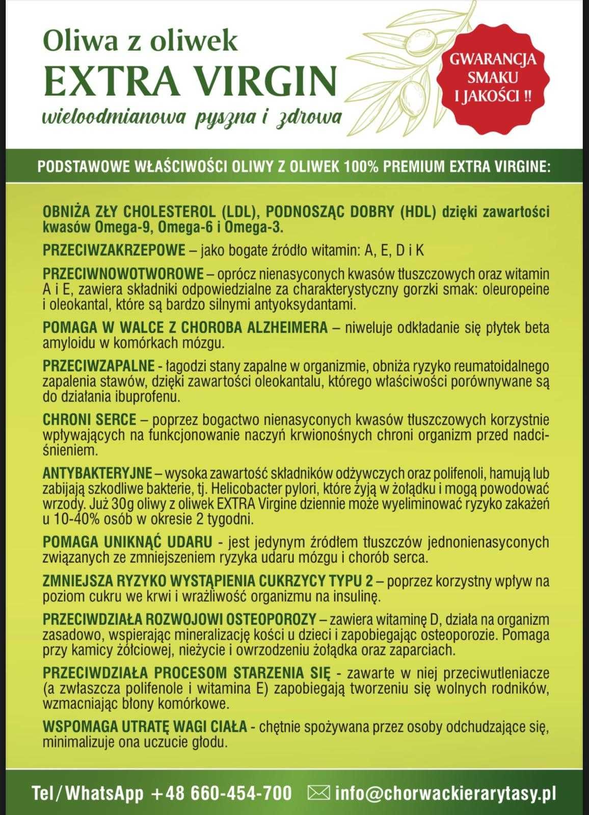 PROMOCJA !! Oliwa z oliwek / EXTRA VIRGIN / Chorwacja