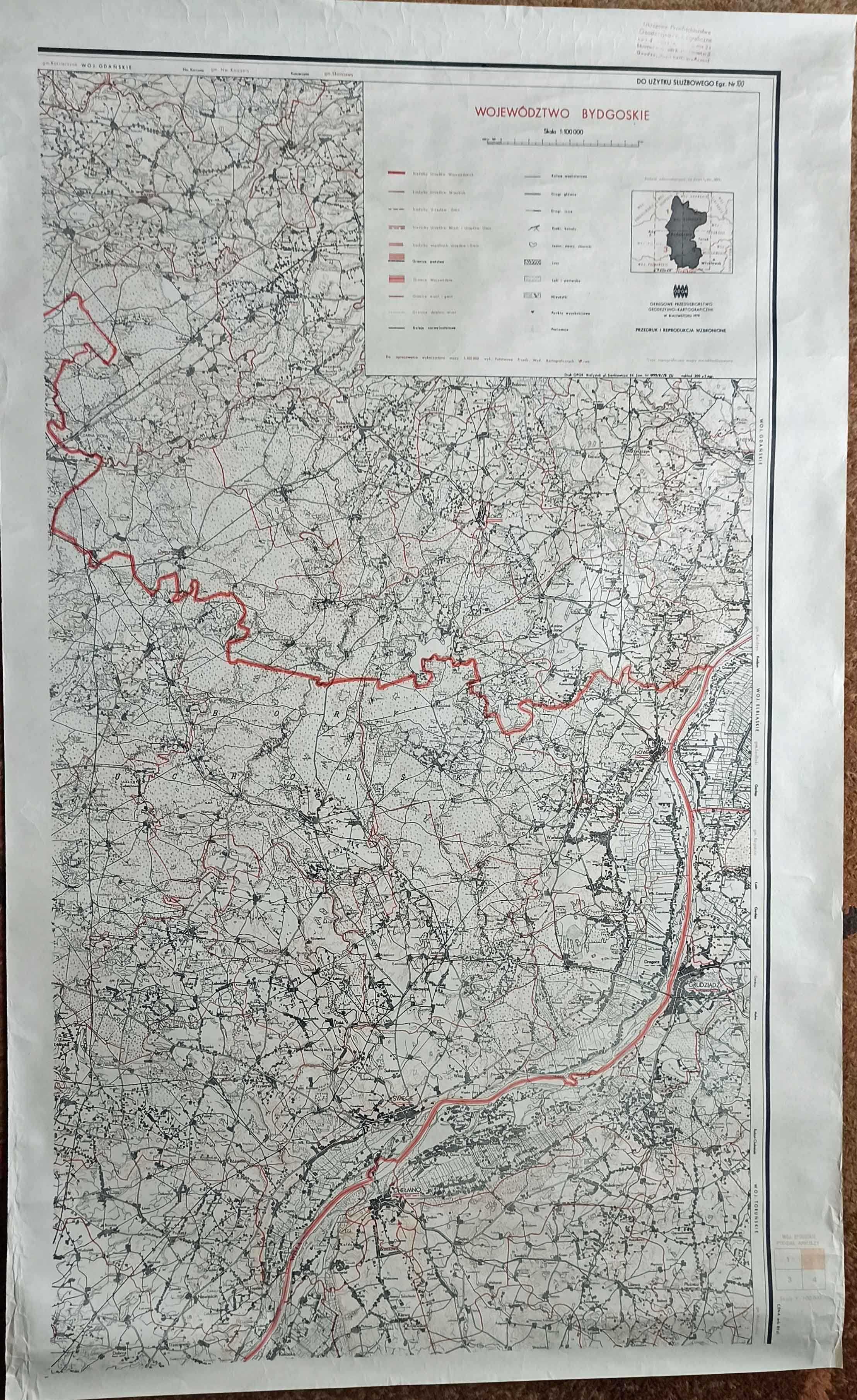 Mapa topograficzna 1:100 000.Woj. Bydgoskie. Arkusz 2 Grudziądz