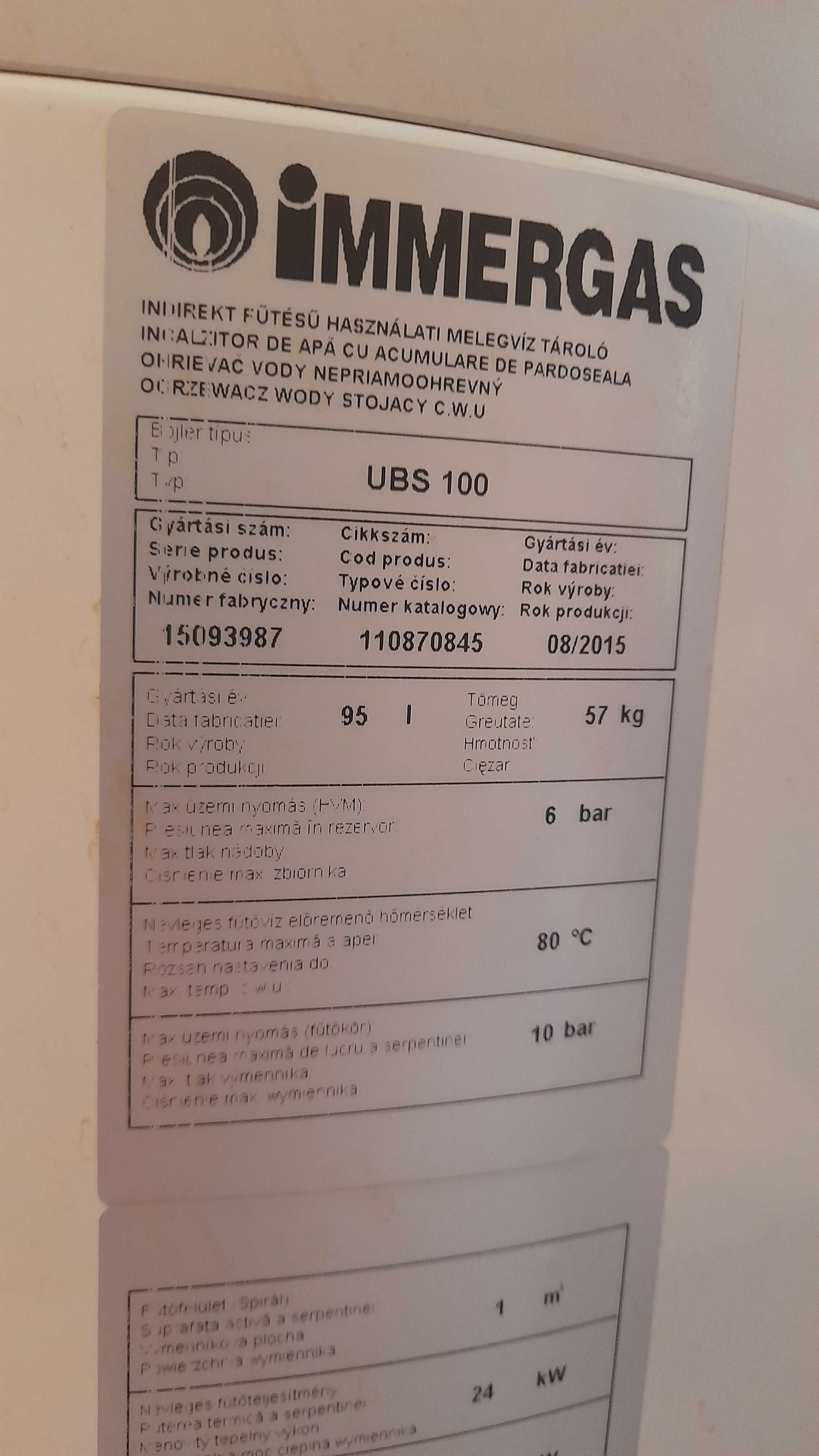 CWU - Zasobnik/wymiennik Immergas UBS 100