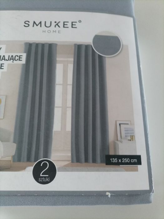 2 zasłony zaciemniające blackout 100% Smukee zestaw dwóch zasłon