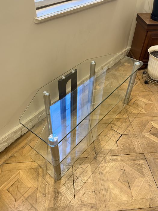 Стійка скляна під телевізор mid century modern