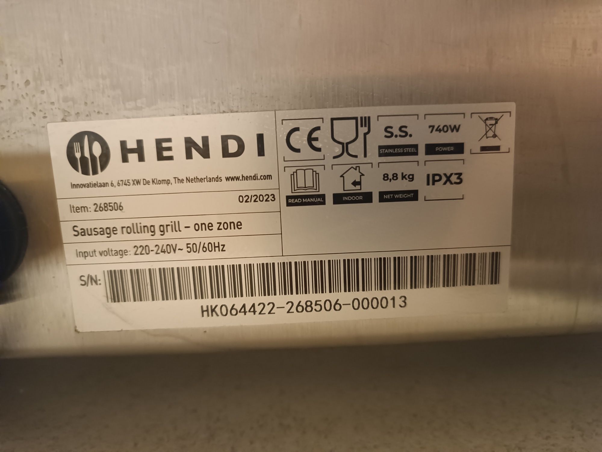 Podgrzewacz rolkowy do parówek agd rtv bar gastronomia Hendi grill jed