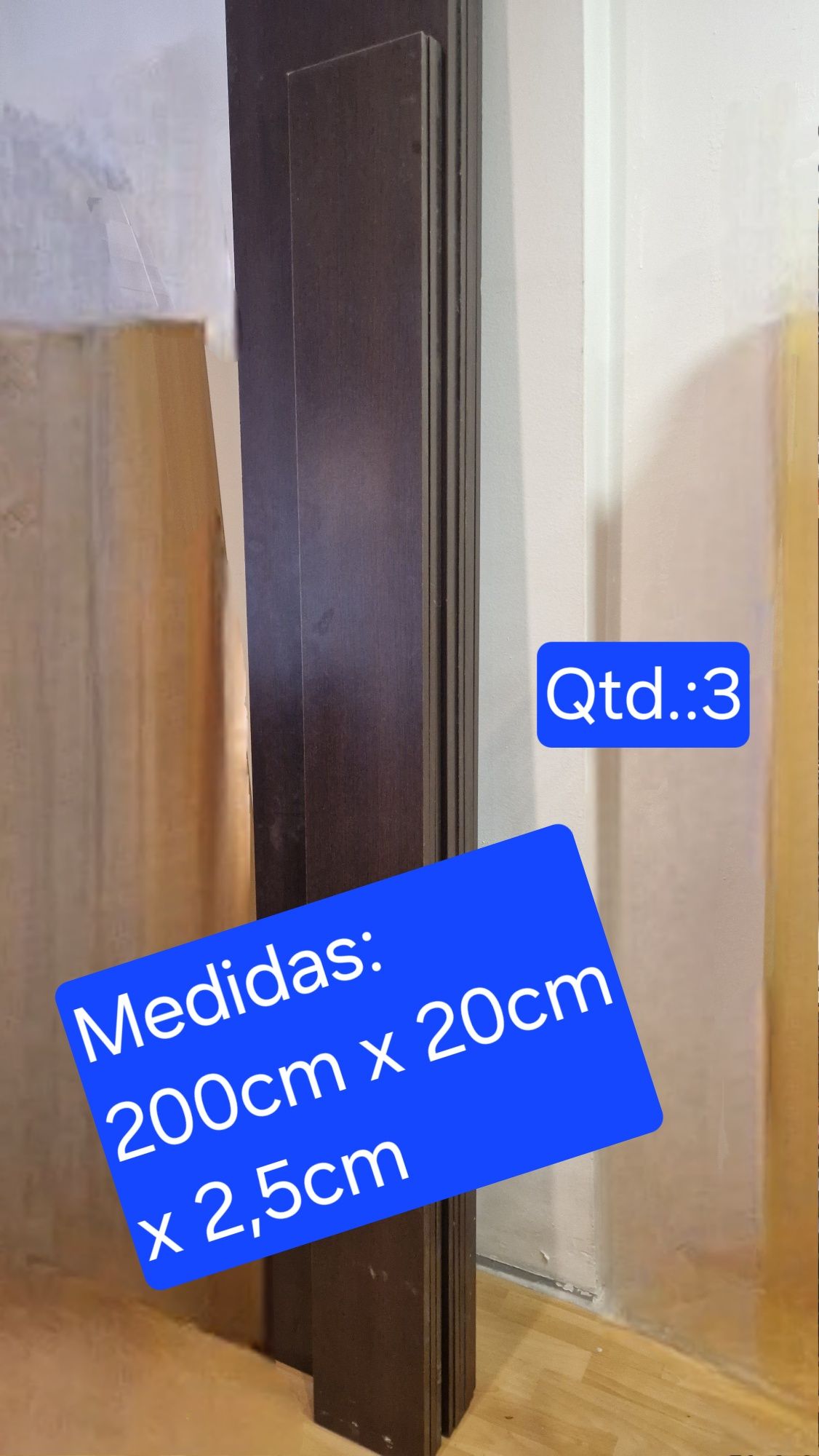 23 Prateleiras/painel com ferragens em wengue vários medidas