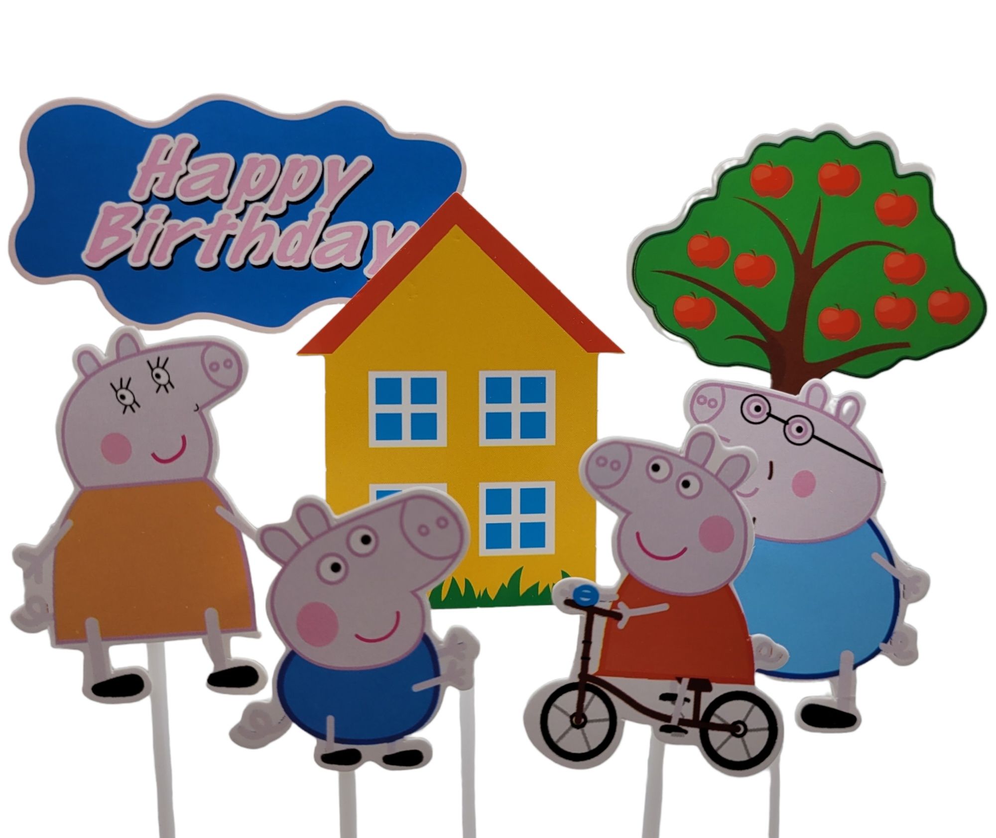 Topper ŚWINKA PEPPA 7szt na tort urodzinowy
