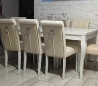 Nowy zestaw stół+8 krzeseł welurowych