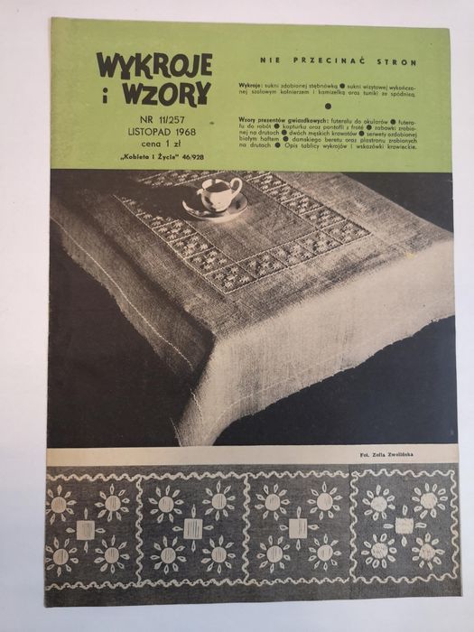 Moda I Życie 11/1968R - Wykroje I Wzory Nr 11/257