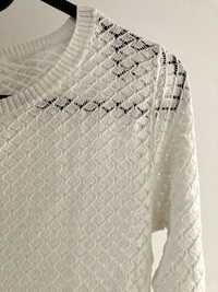 Biały sweter sweterek ażurkowy biały C&A clockhause XS